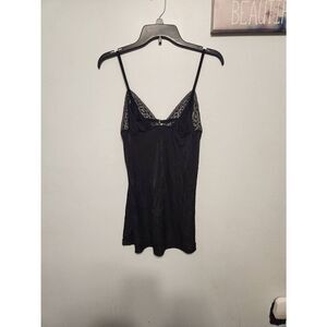 Victoria's Secret Size L Black BabyDoll Chemise Slip Nightie
